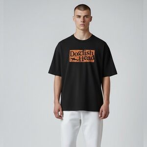 Dogfish Head Brewery Shirt Men’s M Black Logo Craft Beer Delaware Made in USA